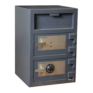 Front Load Double-Door Depository Safe with Combination and Key Locks