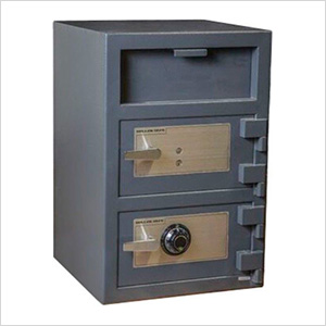 Front Load Double-Door Depository Safe with Combination and Key Locks