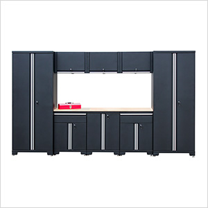 9-Piece Garage Cabinet Set in Black