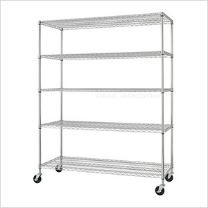 Chrome 5-Tier Wire Shelving Rack