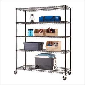 Black 5-Tier Wire Shelving Rack