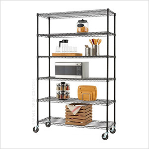 Black 6-Tier Wire Shelving Rack