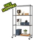 Trinity Black 4-Tier Wire Shelving Rack