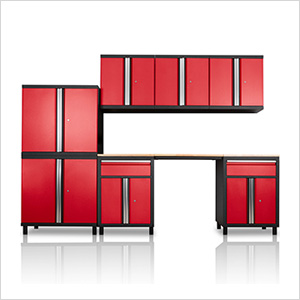 Duracabinet Dcp38pra 8 Piece Red Garage Cabinet Set