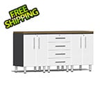 Ulti-MATE Garage Cabinets 4-Piece Garage Workstation Kit with Bamboo Worktop in Starfire White Metallic