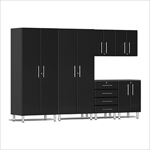 6-Piece Garage Cabinet Kit in Midnight Black Metallic