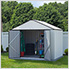 Ezee Shed 10 x 8 ft. Cream with Charcoal Trim Steel Storage Shed