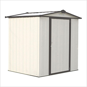 Ezee Shed 6 x 5 ft. Cream with Charcoal Trim Steel Storage Shed