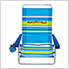 Blue/Green Stripe 5-Position Beach Chair