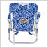 Blue Floral 4-Position Backpack Beach Chair