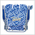 Blue Floral 4-Position Backpack Beach Chair