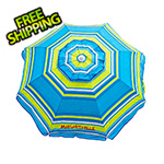 Margaritaville Blue/Green Stripe 6 ft. Beach Umbrella with Built-in Sand Anchor