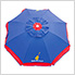 Blue/Red Border 6 ft. Beach Umbrella with Built-in Sand Anchor