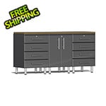 Ulti-MATE Garage Cabinets 4-Piece Garage Workstation Kit with Bamboo Worktop in Graphite Grey Metallic