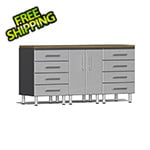 Ulti-MATE Garage Cabinets 4-Piece Workstation Kit with Bamboo Worktop in Stardust Silver Metallic