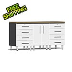 Ulti-MATE Garage Cabinets 4-Piece Workstation Kit with Bamboo Worktop in Starfire White Metallic