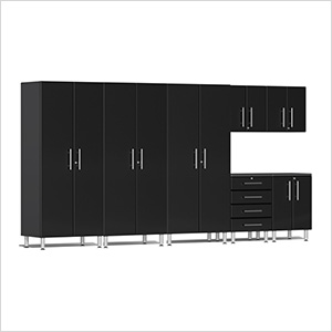 7-Piece Garage Cabinet Kit in Midnight Black Metallic