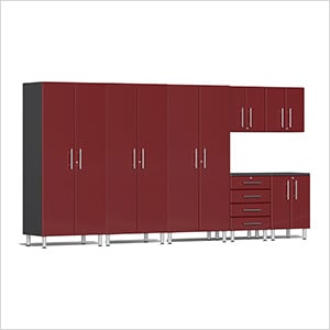 7-Piece Garage Cabinet Kit in Ruby Red Metallic