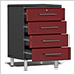 11-Piece Garage Cabinet Kit with Channeled Worktop in Ruby Red Metallic