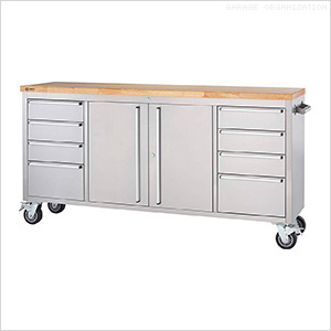 72 in. Stainless Steel Rolling Workbench