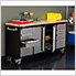 72 in. Black Rolling Workbench with Stainless Steel Face