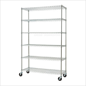 Chrome 6-Tier Wire Shelving Rack