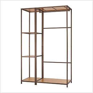 Bronze Anthracite Bamboo Modular Closet Organizer