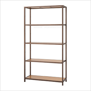 Bronze Anthracite Bamboo 5-Tier Shelving Rack