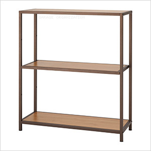 Bronze Anthracite Bamboo 3-Tier Shelving Rack