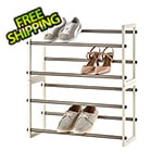 Trinity White 2-Tier Expandable Shoe Rack