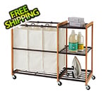 Trinity Bronze Bamboo Laundry Station with Wheels