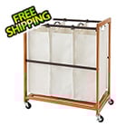 Trinity Bamboo 3-Bag Laundry Cart