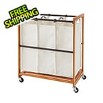 Trinity Bamboo 3-Bag Laundry Cart