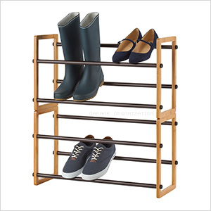 Bamboo 2-Tier Expandable Shoe Rack