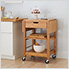 24 In. Bamboo Kitchen Cart With Drop Leafs