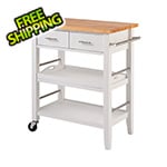 Trinity White Kitchen Cart With Drawers and Tray