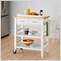 White Kitchen Cart With Drawers and Tray