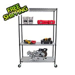 Trinity 4-Tier Black Shelving Rack