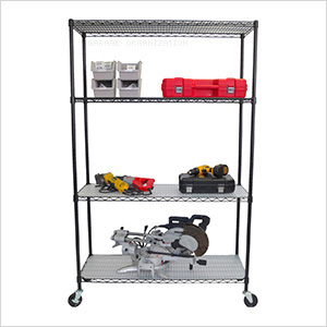 4-Tier Black Shelving Rack