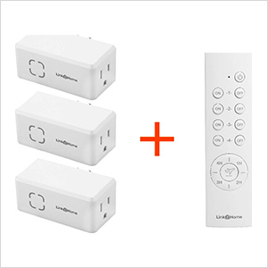 Indoor Wireless Remote Control 3 Grounded Receivers with Timer