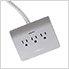 Power Dock Surge Protector 3 Outlets Power Strip with 4 USB Ports (Grey)