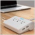 Power Dock Surge Protector 3 Outlets Power Strip with 4 USB Ports (Grey)