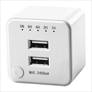Dual USB Port Power Adaptor with Countdown Timer