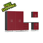 Ulti-MATE Garage Cabinets 6-Piece Garage Cabinet Kit with Channeled Worktop in Ruby Red Metallic