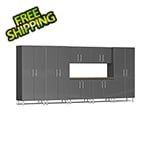 Ulti-MATE Garage Cabinets 8-Piece Garage Cabinet Kit with Bamboo Worktop in Graphite Grey Metallic