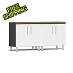 Ulti-MATE Garage Cabinets 3-Piece Garage Workstation Kit with Bamboo Worktop in Starfire White Metallic