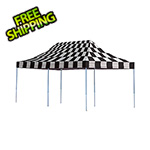 ShelterLogic 10x20 Straight Pop-up Canopy with Black Roller Bag (Checkered Flag Cover)