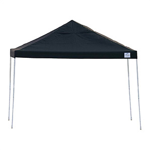 12x12 Straight Pop-up Canopy with Black Roller Bag (Black Cover)