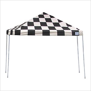 12x12 Straight Pop-up Canopy with Black Roller Bag (Checkered Flag Cover)