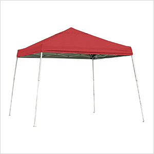 12x12 Slanted Pop-up Canopy with Black Roller Bag (Red Cover)